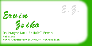 ervin zsiko business card